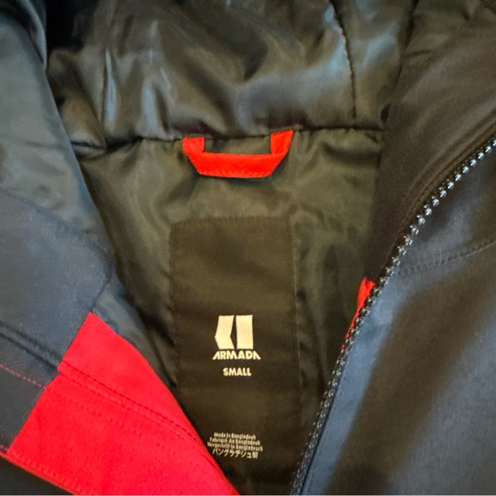 Black and Red Ski Jacket with Weather-Resistant Hood - Picture 2 of 4